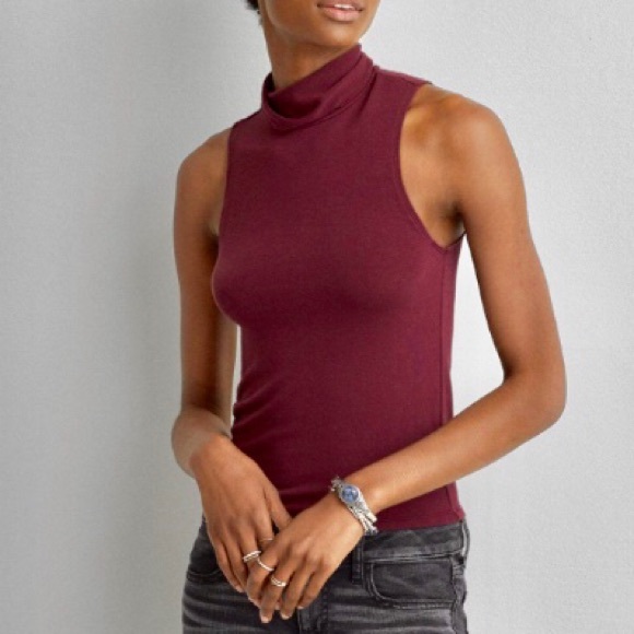 American Eagle burgundy large  sleeveless sweater - Picture 4 of 8